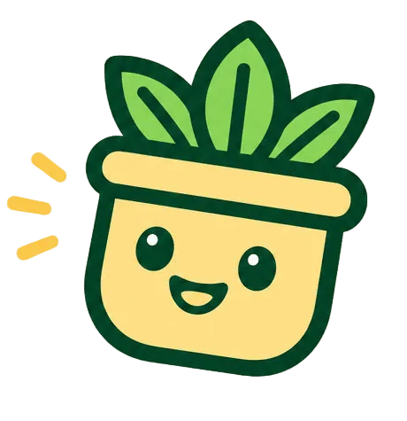 Seven, a small potted plant, smiling